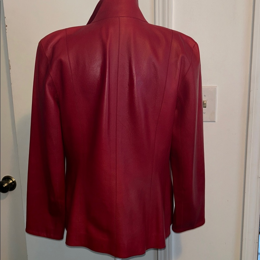 Cole Haan Red Leather Jacket - Picture 9 of 13